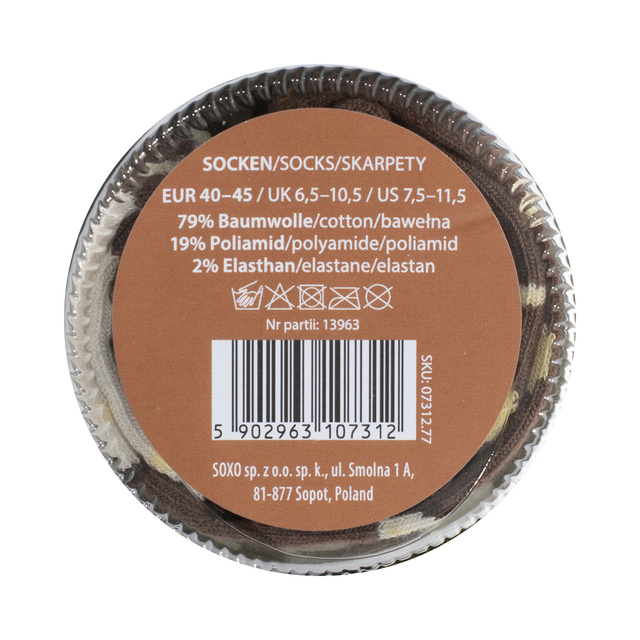 Herrensocken SOXO Pilze mariniert in einem Glas für ihn