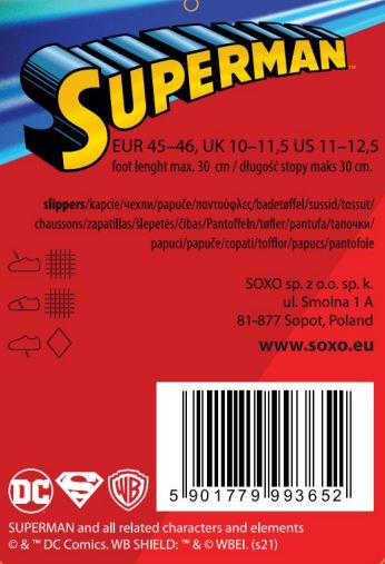 Herrenhausschuhe SOXO Superman DC Comics | in einer Geschenkbox