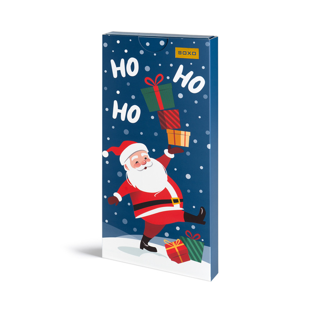 1 Paar Socken mit Weihnachtsmann-Motiv in Kartenverpackung