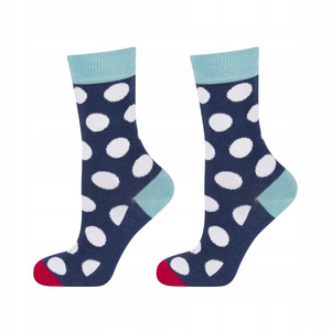 Children's navy blue SOXO GOOD STUFF socks with dots