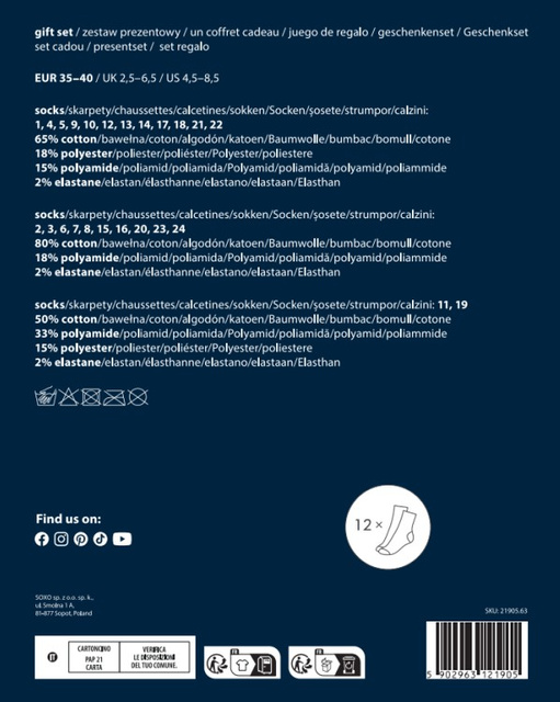 Kalendarz Adwentowy ze Skarpetkami 12-pak