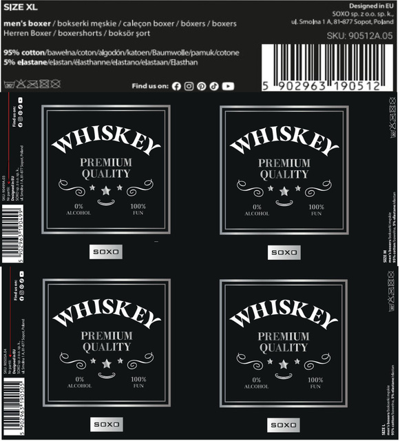 Men's Whiskey boxer shorts in SOXO bottle | Gift idea | Boy's Day | Cotton panties