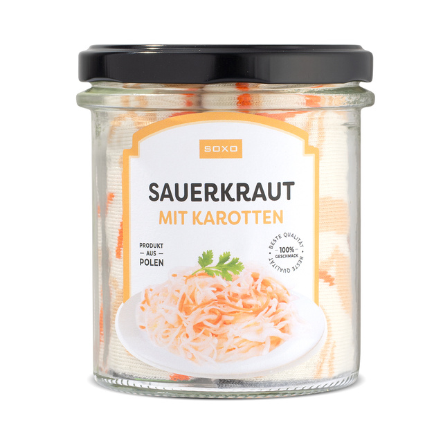 Herrensocken SOXO  Sauerkraut in einem Glas