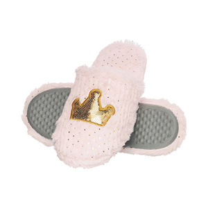 Women's slippers SOXO fluffy with a hard TPR sole