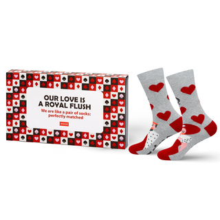 1 Paar von lustige Socken mit König und Königin Motiv in einzigartiger Verpackung zum Valentinstag | Herrensocken | SOXO