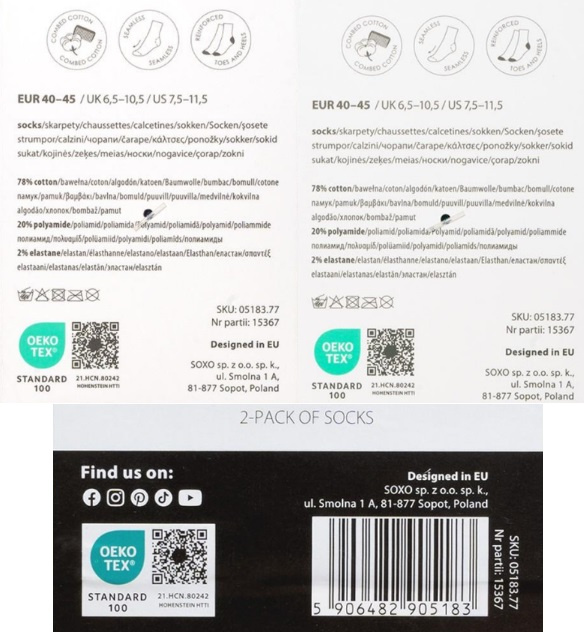 Skarpetki Duch i Oczy 2-pak