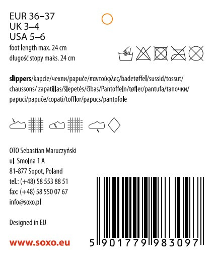 SOXO Kapcie damskie SOXO ze zdjęciem kota