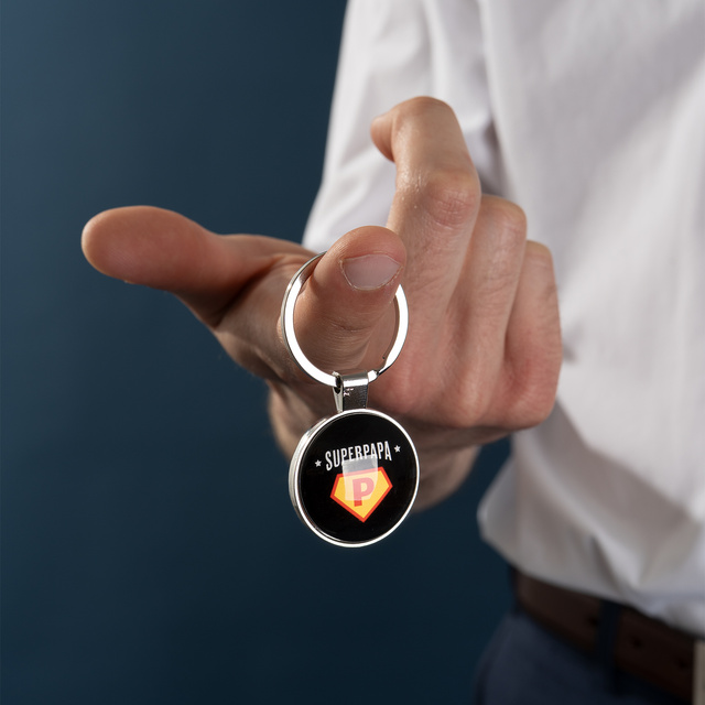 Set Herrensocken Super Papa in einer Tasse mit Schlüsselanhänger