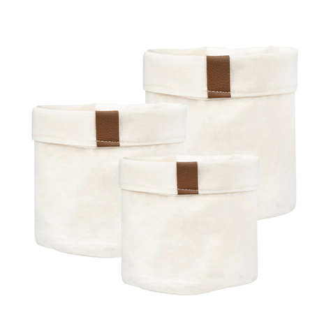 Set of 3x Momo Way bathroom basket beige