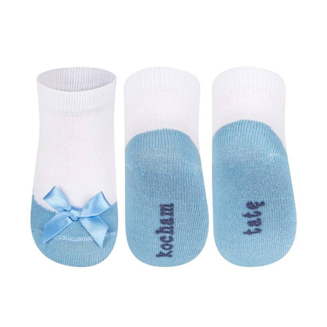 SOXO blue baby socks ballerinas with an inscription