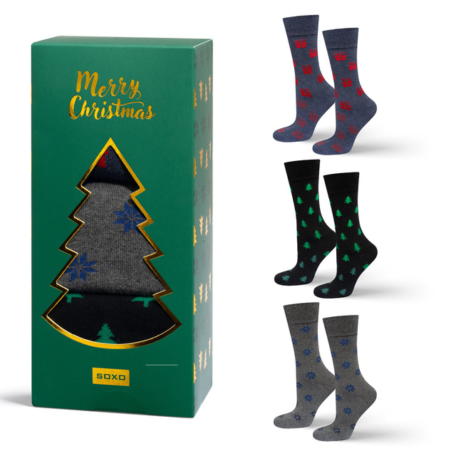 Men's SOXO Christmas Socks - 3 Pairs