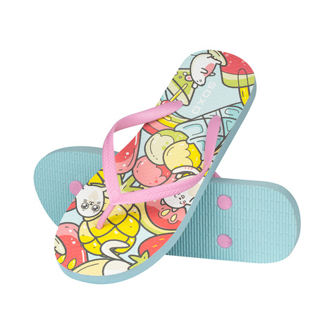  Damen Herren Strand Flip Flops SOXO | Fröhliche und bunte Früchte | Perfekt für einen Strandurlaub und ein Schwimmbad