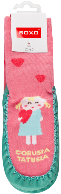 SOXO children's slippers with leather soles - "Córusia Tatusia"