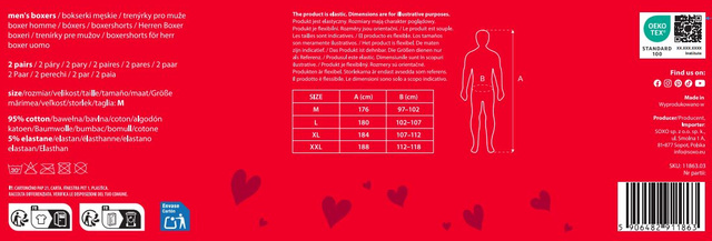 SOXO Valentine's Day Boxer Set - 3 Pairs