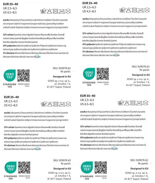 SOXO Set 4 Damen Füßlinge | lustig Muster