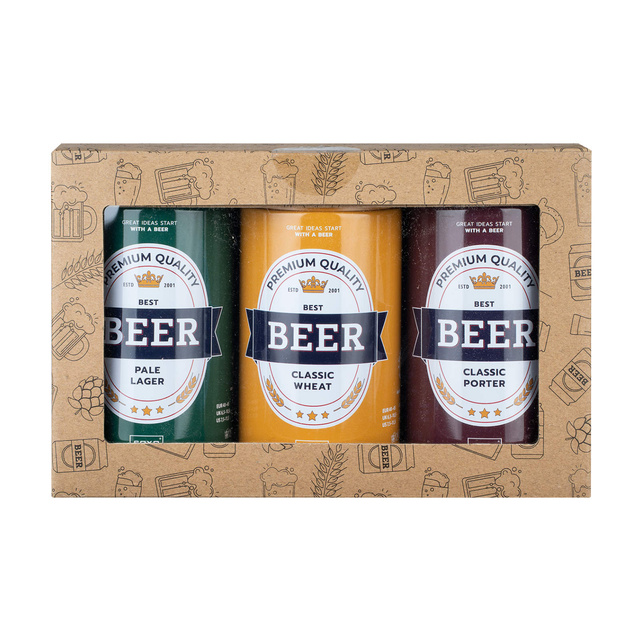 Set of 3x Colorful SOXO GOOD STUFF men's socks funny beer with inscriptions in a can for a gift