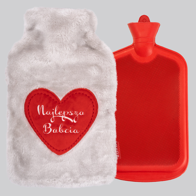 Hot water bottle 1.8L orange SOXO heater in a fur cover plush GIFT