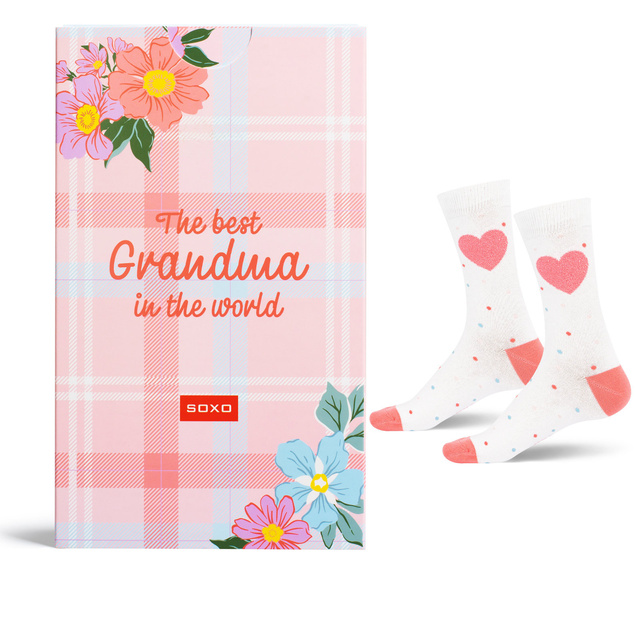 1 Paar von lustigen Socken für Oma in einzigartiger Verpackung | Damensocken | SOXO