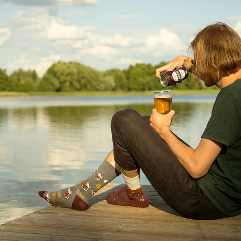 Skarpetki męskie SOXO piwo porter puszka