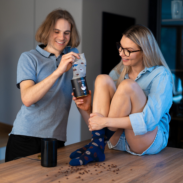 Set of 2x Soxo men's canned coffee socks