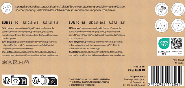 Soxo men's Valentine's Day socks in a pack - 2 pairs