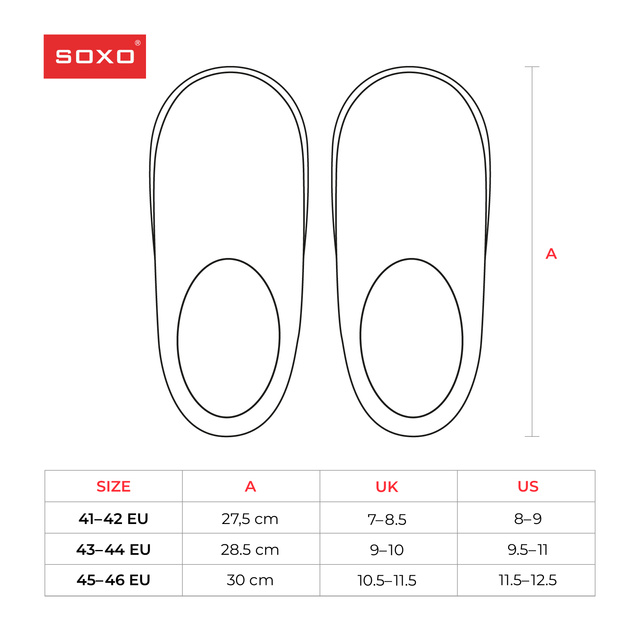 Men's slippers SOXO SUPER SOFT with non-slip sole and PVC insets