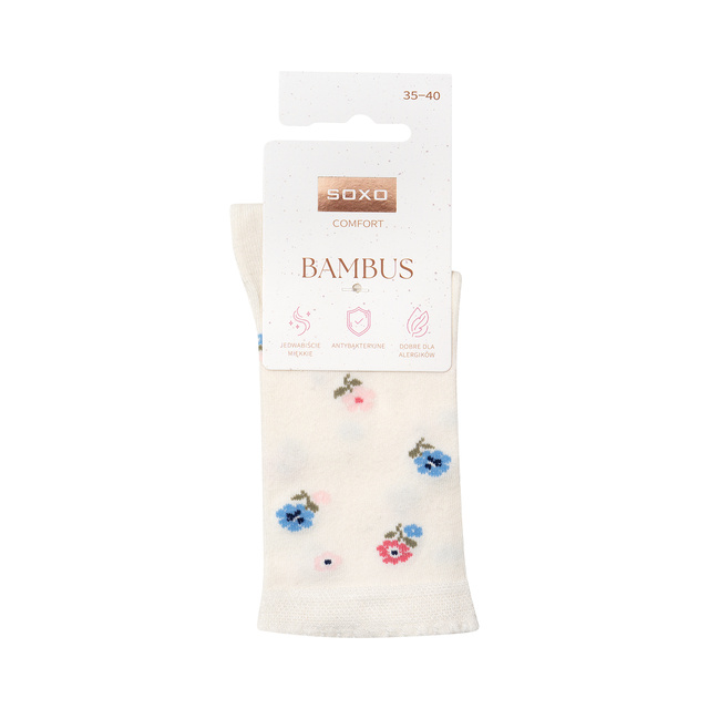 Bamboo Socks with Floral Pattern
