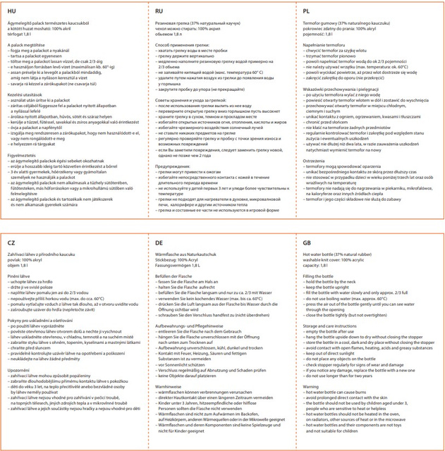 Wärmflasche mit Herz-Bezug 1,8 L