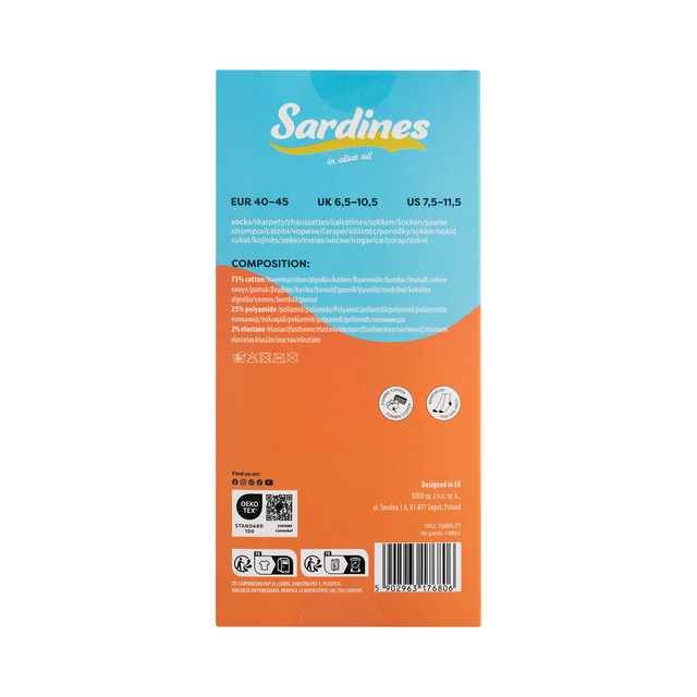 SOXO men's socks sardines in a pack