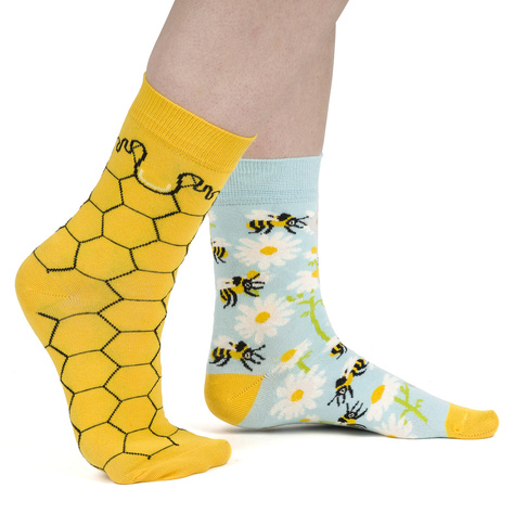 Colorful SOXO GOOD STUFF Women's Socks with honey in a jar for gift 