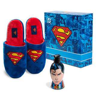 Set Herren-Hausschuhe Superman + 2-in-1 Duschgel