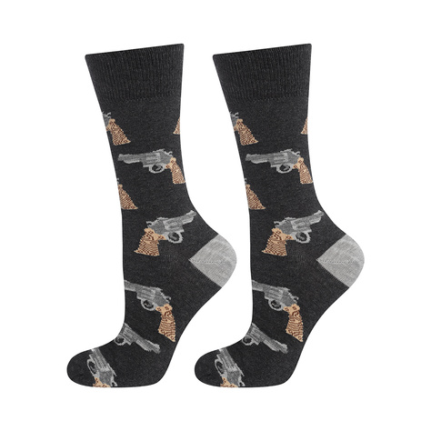 Lustige Socken mit Revolver