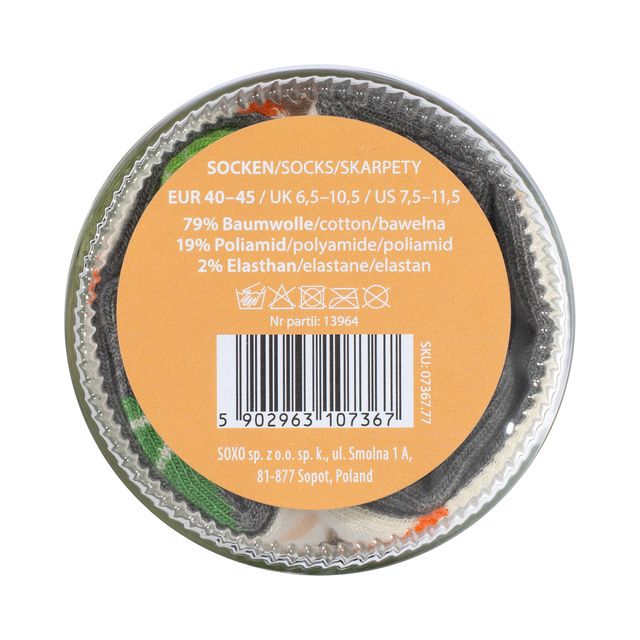 Herrensocken SOXO Sauerkraut in einem Glas