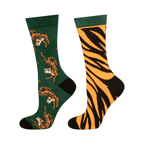 Damensocken SOXO mit Tigern 