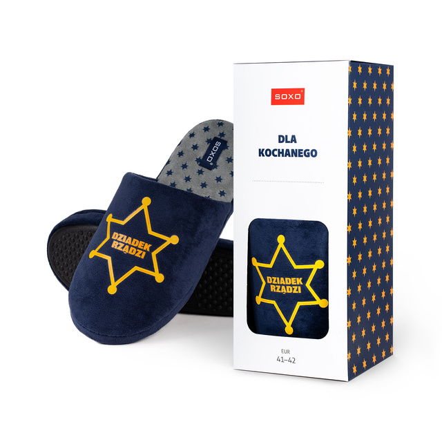 SOXO men's slippers with the inscription for a Grandpa