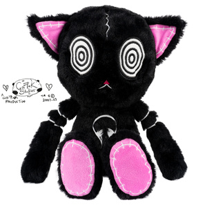 Mascotaka black cat Gus Fink HypnoCat Plushie Pal