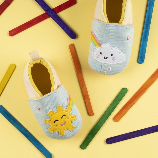 Kapcie niemowlęce SOXO ze słoneczkiem