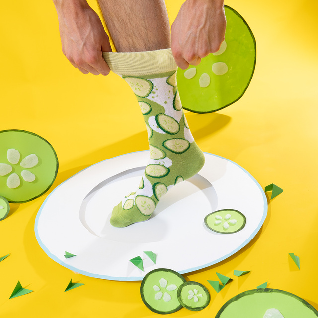 Soxo Herren- und Damenstrümpfe Gurke