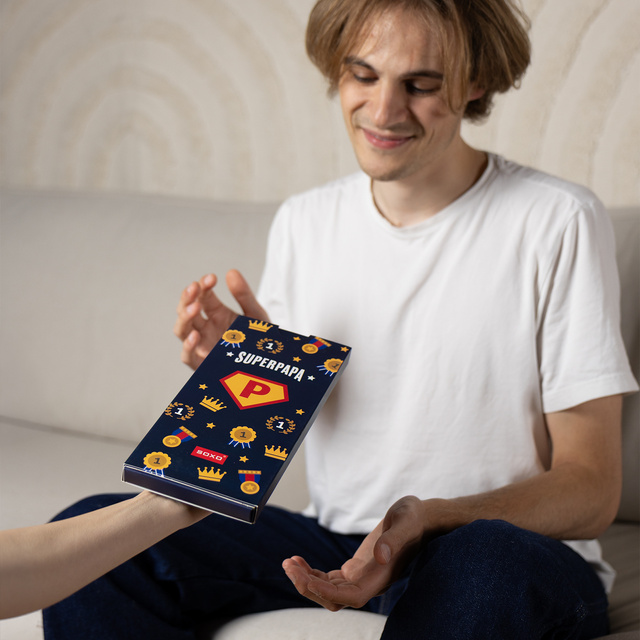 Bunte SOXO Herrensocken Super Papa Geschenk zum Vatertag