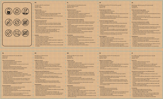 Hot water bottle 1.8L grey SOXO warmer in furry plush cover PRESENT