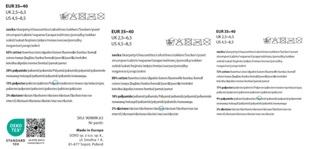 Set of 3x Colorful SOXO women's socks mismatched funny pizza