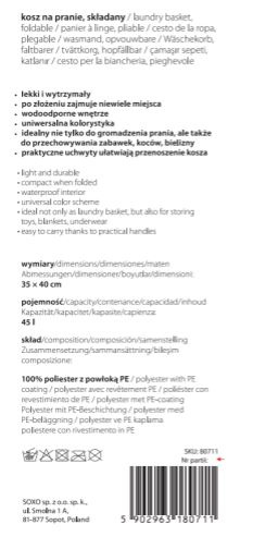 Momo Way Wäschekorb grau 35x40 cm