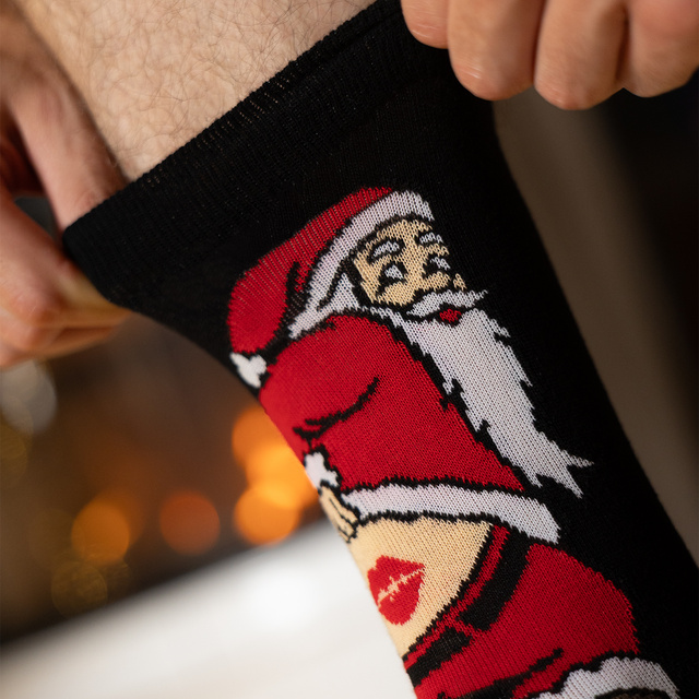 Naughty Santa Claus Bum Socks