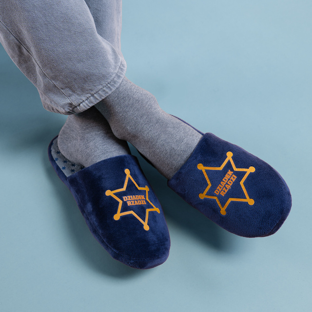 Herren Hausschuhe für Opa SOXO mit polnischen Untertiteln in einer Geschenkbox