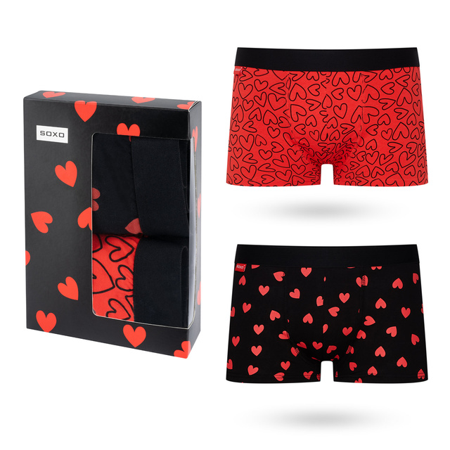 2 Paar von lustigen Boxershorts Geschenk für Valentinstag in einzigartiger Verpackung | SOXO