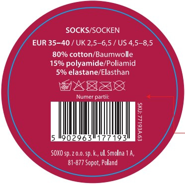 1 Paar von lustigen Socken mit Raspberry jammotiv im einem Glas | Damensocken | SOXO