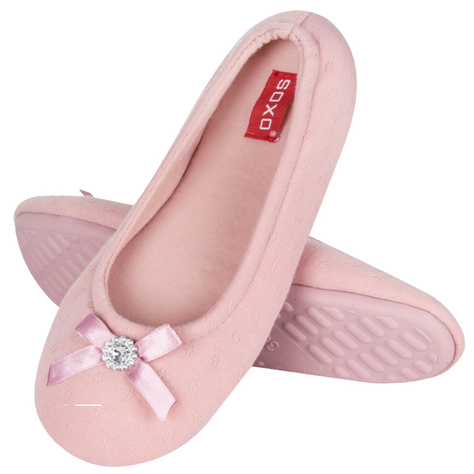 Damen Ballerina Hausschuhe rosa SOXO