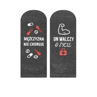 Stopki męskie szare SOXO z napisami