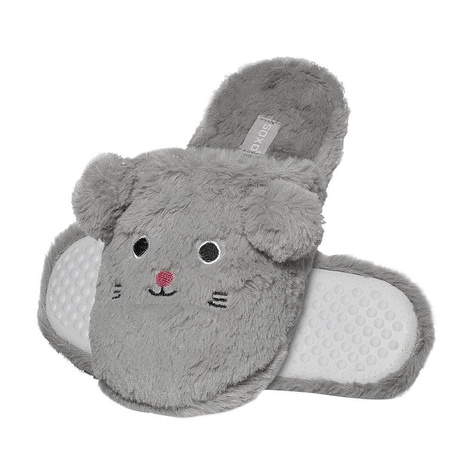 Gray SOXO mouse slippers for children with a hard TPR sole