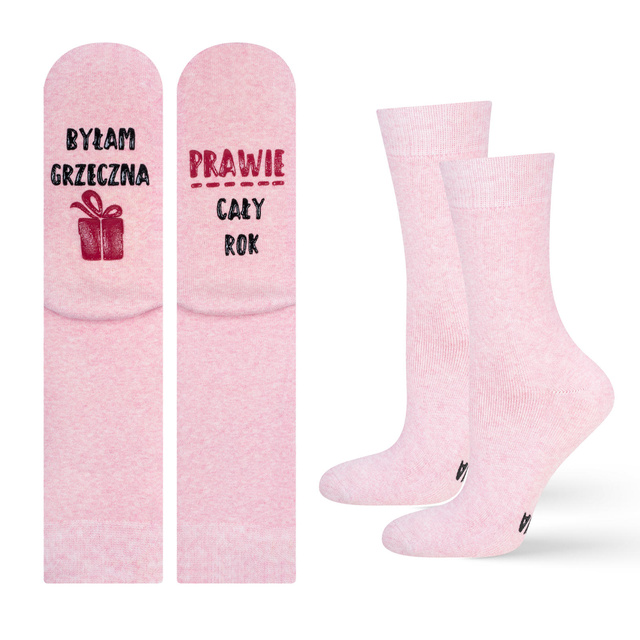 Bunte SOXO Damensocken mit polnischer Aufschrift Weihnachtsgeschenk